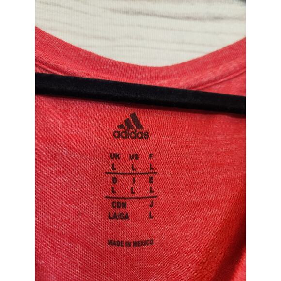 adidas‎ Huston Rockets Women's Red Short Sleeve V-Neck Tee Shirt Size Large - Picture 3 of 6